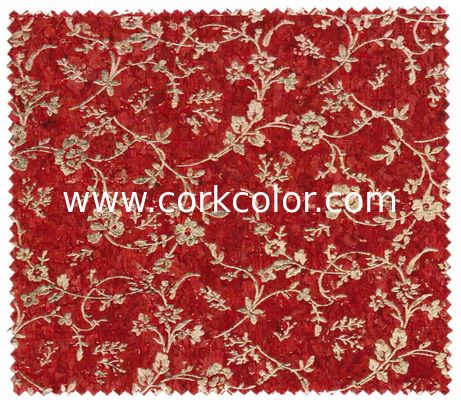 Printed colored & Eco-friendly cork fabric sheet for bags/cover/notebook/shoes with TC backing,waterproof and dust