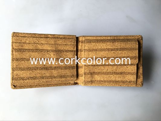 New style Bifold men gender slim cork wallet 11x9cm with pocket coin and card slot