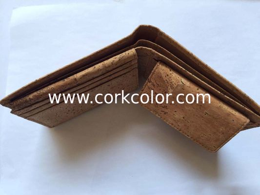 Hot Sale Bifold men gender slim cork wallet 11x9cm with pocket coin,card and money slot