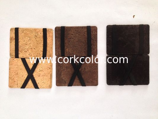 Magic cork wallet with different color 9x5cm with card and money slot