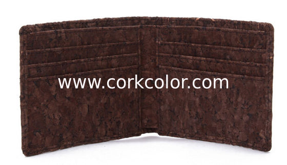 Black color cork raw material men wallet 11x9cm with card and money slot, customized logo