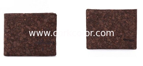Black color cork raw material men wallet 11x9cm with card and money slot, customized logo