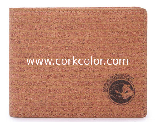 Black color cork raw material men wallet 11x9cm with card and money slot, customized logo