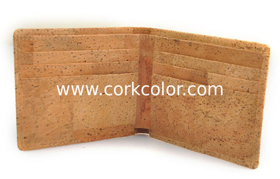 #39 cork raw material men wallet 11x9cm with card and money slot, customized logo