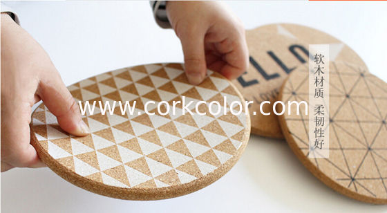 Popular Cork Coaster with silkscreen printed logo, customized size is available