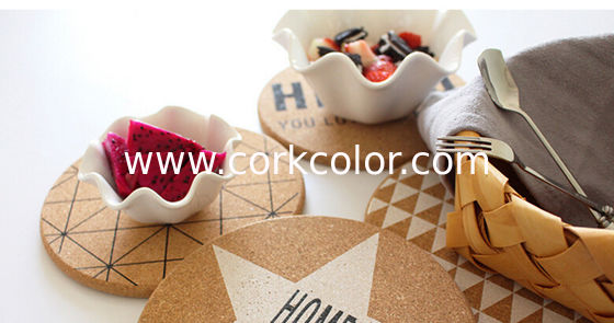 Popular Cork Coaster with silkscreen printed logo, customized size is available