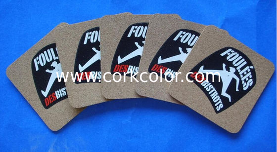 Nature Cork Coaster with silkscreen logo, good for heat insulation