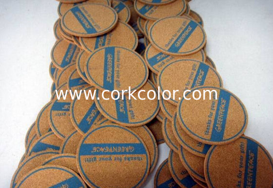 Nature Cork Coaster with silkscreen logo, good for heat insulation