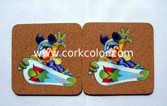 Thermal Transfer Printing logo, Nature Cork Coaster with silkscreen logo, good for heat insulation