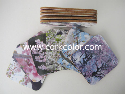 Popular Mdf cork coaster Customized size and printed logo for home