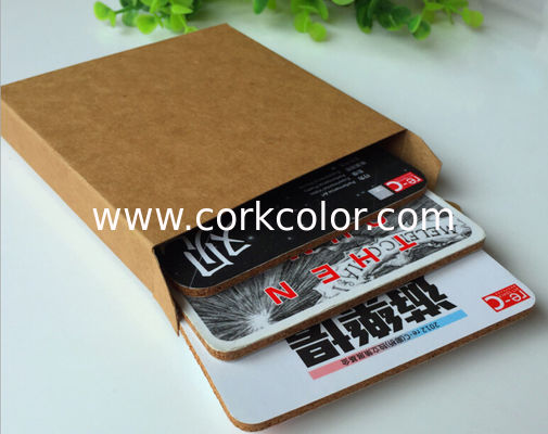 Brown Box packaging Wooden cork coaster Customized size and printed logo for home and hotel
