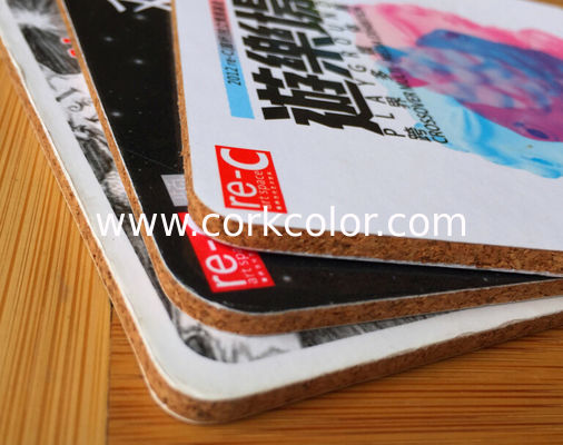 Brown Box packaging Wooden cork coaster Customized size and printed logo for home and hotel