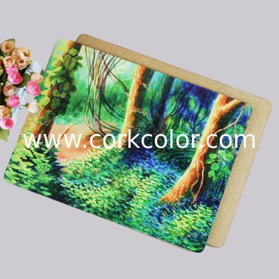 Popular for home/hotel Wooden cork placemat, Customized size and printed logo