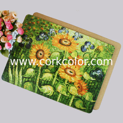 New Design for home/hotel Wooden cork placemat, Customized size and printed logo