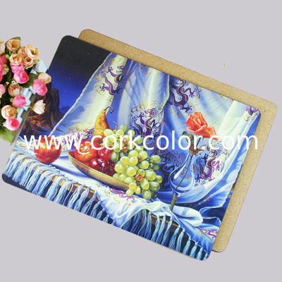 Popular for home/hotel Wooden cork placemat, Customized size and printed logo