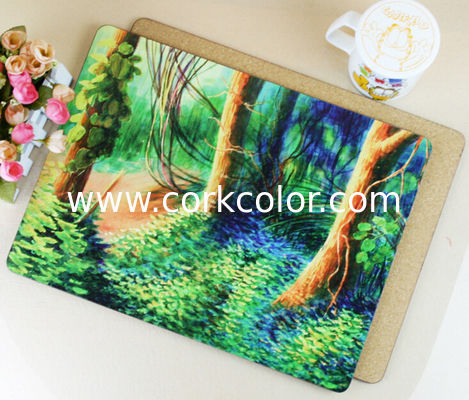 Hot Selling for home/hotel Wooden cork placemat, Customized size and printed logo