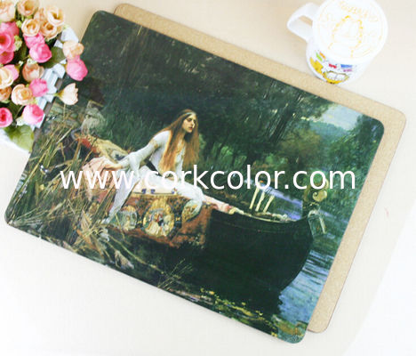 Hot Selling for home/hotel Wooden cork placemat, Customized size and printed logo