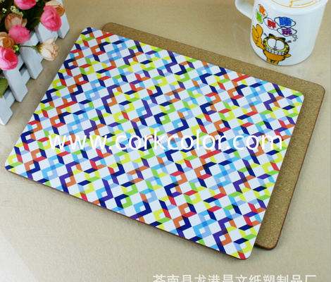 Hot Selling for home/hotel Wooden cork placemat, Customized size and printed logo