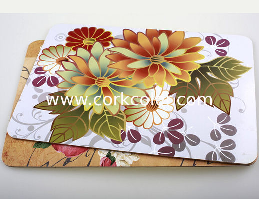 Good Quantity for home/hotel Wooden cork placemat, Customized size and printed logo