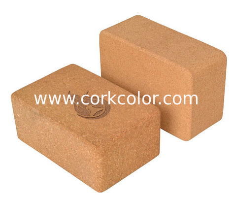 2016 Hot Sale custom printing logo eco-friendly natural cork yoga block 4''x6''x9'',good for yoga sports