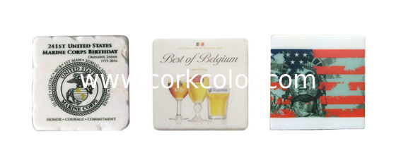 Popular Good Quality Anti Slip Marble Stone Coaster Customized Size and Printed Logo