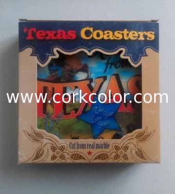 Wholesale Anti Slip Hexagon/Round Marble Stone Coaster Customized Size and Printed Logo