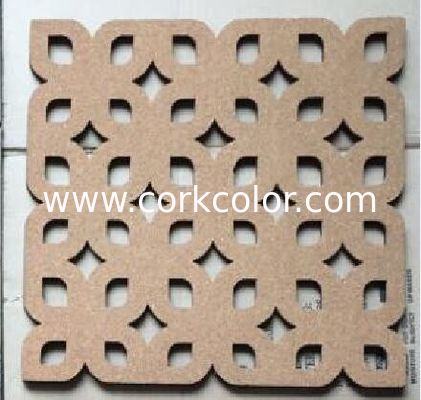 Cork cutout foam pin board with adhesive backing for wall application