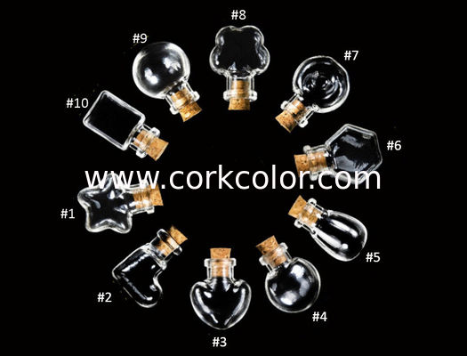 Mini Irregular Vials/ Clear Glass Jars Bottles with Cork Stoppers for Arts & Crafts, Projects, Decoration