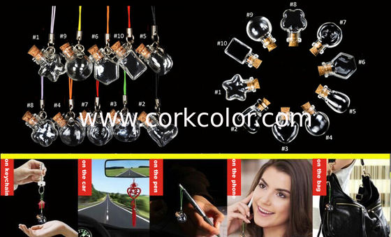 Mini Irregular Vials/ Clear Glass Jars Bottles with Cork Stoppers for Arts & Crafts, Projects, Decoration