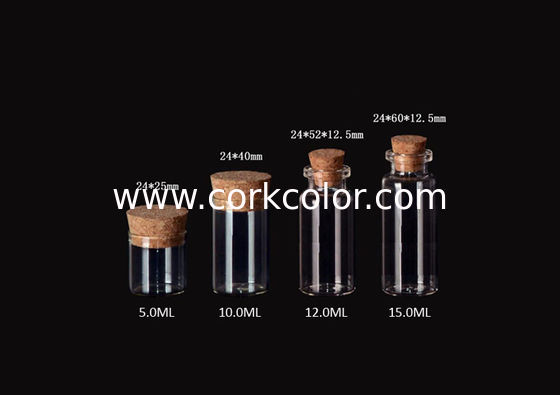 24mm 2017 Wholesale Glass Jars Bottles with Cork Lid, Glass Bottles for Storage, Good Quality and Competitive Price