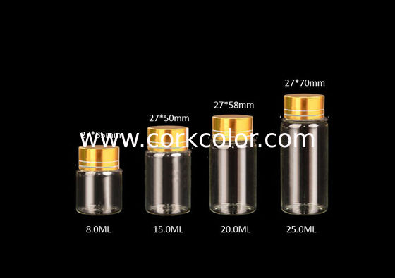 27mm Top Rated Clear Glass Jars Bottles with Aluminiu lid, Glass Bottles for Storage, Good Quality and Competitive Price