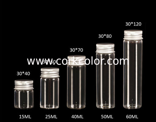 30mm Top Rated Clear Glass Jars Bottles with Aluminiu lid, Glass Bottles for Storage, Good Quality and Competitive Price