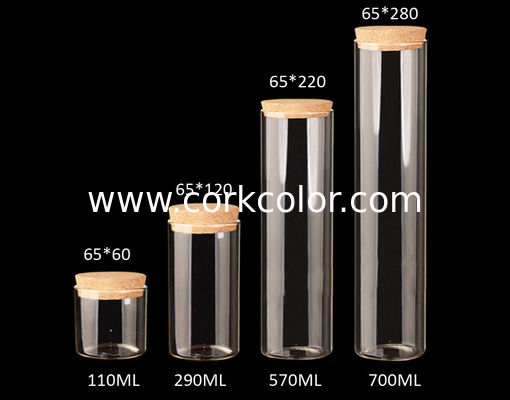 65mm Wholesale Empty Glass Jars Bottles with Cork lid, for Party Favors, DIY, Arts & Crafts, Projects, Decoration