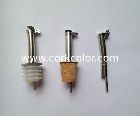 Hot Stainless Steel Cork Olive Oil Bottle Pourer with Metal Cap, Good Quality and Competitive Price