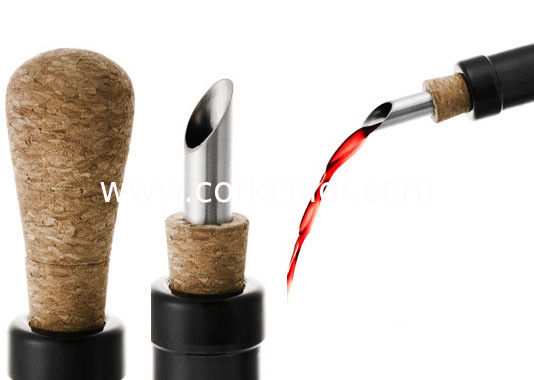 Stainless Steel Bottle Pourer Spout Dispenser Olive Oil Liquor Bottle with Cork Stopper