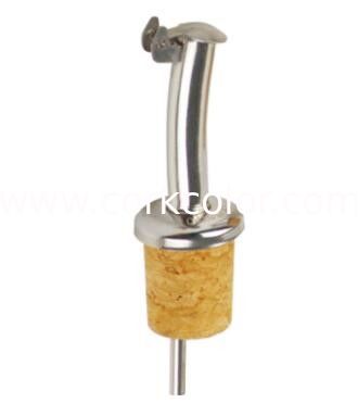 Professional Stainless Steel Olive Oil Liquor Wine Pourer with Cork Stopper