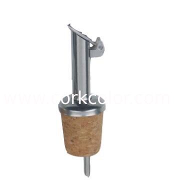 Professional Stainless Steel Olive Oil Liquor Wine Pourer with Cork Stopper