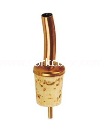 Golden Color or Customized Color 304 Stainless Steel Olive Oil Liquor Wine Pourer with Cork Stopper