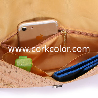 Foldover Evening Clutch in Cork with Gold Flecks