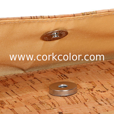 Foldover Evening Clutch in Cork with Gold Flecks
