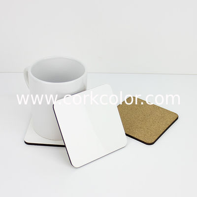 Cheap Customized Cork-Back Sublimation MDF Drink Coasters-3.75" Square