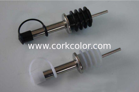 Promotional Stainless Steel Pourer for Olive Oil Bottle with Plastic White or Black Cap