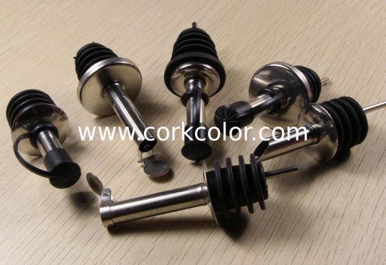 Promotional Stainless Steel Pourer for Olive Oil Bottle with Plastic White or Black Cap