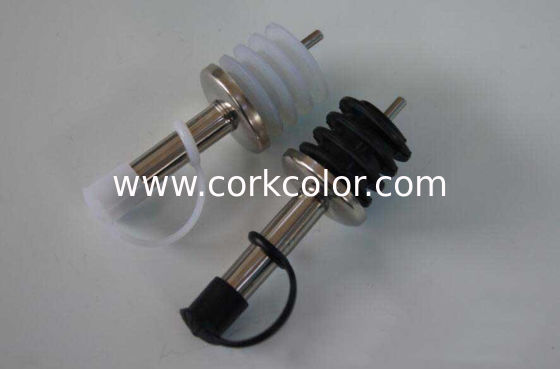 Promotional Stainless Steel Pourer for Olive Oil Bottle with Plastic White or Black Cap
