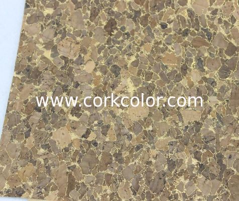 Wholesale 1.35m Width Nature Cork Fabric/Leather with Dark and Golden Color for Sofa, Phone Cover Making