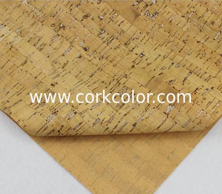Hot Sale Shiny Silver Fleck Nature Cork Fabric by Yard for Handbag Making