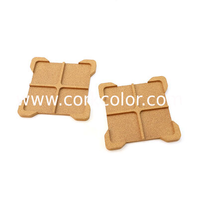 BSCI Certified Factory Custom Square Groove Cork Coaster Eco-Friendly Heat Insulation Anti-Scald Molded Cork Mat