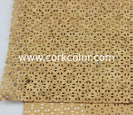 Whosale Price 1.4m Width Hollow Cork Fabric style by Yard in Nature Color for Decoration