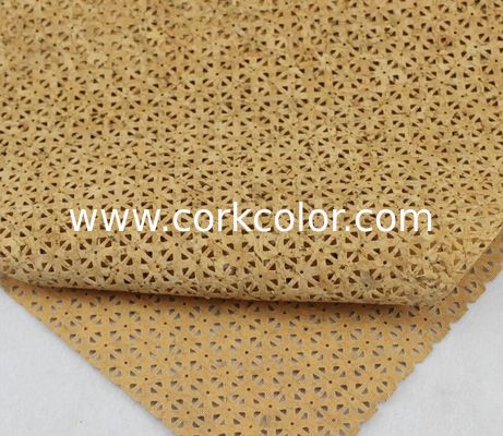 Whosale Price 1.4m Width Hollow Cork Fabric style by Yard in Nature Color for Decoration