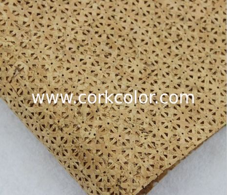Whosale Price 1.4m Width Hollow Cork Fabric style by Yard in Nature Color for Decoration